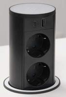 Блок розеток ASA VERSALIFT ROUND + USB A/C + QI бесконтактная зарядка