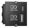 Модуль зарядки BACH MANN Charger USB A (18W),USB C (22W) для встраиваемого блока